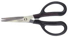 Clauss - 2" LOC, 7" OAL Stainless Steel Blunt Point Shears - Ambidextrous, Serrated, Straight Handle, For General Purpose Use - Americas Tooling