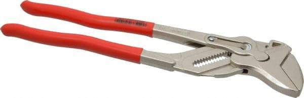 Knipex - 12" OAL, 2-3/8" Max Capacity, 13 Position Pipe Wrench Tongue & Groove Pliers - Smooth Smooth Jaws, Standard Head - Americas Tooling