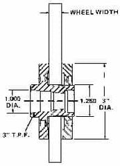 Sopko - 3" Diam Grinding Wheel Adapter - 3/4" Wheel Width, 1-1/4 - 16 Thread Size, Right Handed, 3" Taper per ', 1-1/4" Arbor Hole - Americas Tooling