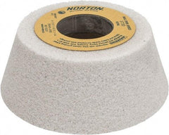 Norton - 4" Diam, 1-1/4" Hole Size, 1-1/2" Overall Thickness, 46 Grit, Type 11 Tool & Cutter Grinding Wheel - Coarse Grade, Aluminum Oxide, J Hardness, Vitrified Bond, 5,730 RPM - Americas Tooling