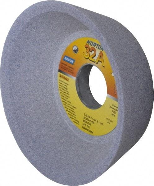 Norton - 5" Diam, 1-1/4" Hole Size, 1-3/4" Overall Thickness, 60 Grit, Type 11 Tool & Cutter Grinding Wheel - Medium Grade, Aluminum Oxide, K Hardness, Vitrified Bond, 4,585 RPM - Americas Tooling