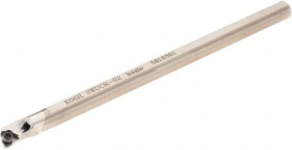 Iscar - 6.6mm Min Bore Diam, 100mm OAL, 6mm Shank Diam, E-SWUC Indexable Boring Bar - WCGT 0201.. Insert - Americas Tooling