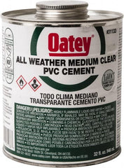 Oatey - 32 oz All-Purpose Medium Bodied Cement - Clear, Use with PVC - Americas Tooling