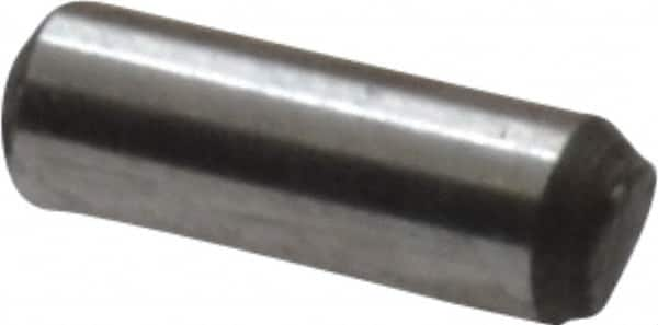 Value Collection - 1/16" Diam x 3/16" Pin Length Grade 8 Alloy Steel Standard Dowel Pin - C 50-58 Hardness, 800 Lb Breaking Strength, 1 Beveled & 1 Rounded End - Americas Tooling