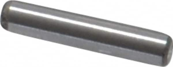 Value Collection - 1/16" Diam x 5/16" Pin Length Grade 8 Alloy Steel Standard Dowel Pin - C 50-58 Hardness, 800 Lb Breaking Strength, 1 Beveled & 1 Rounded End - Americas Tooling