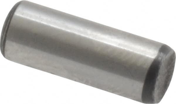 Value Collection - 3/16" Diam x 1/2" Pin Length Grade 8 Alloy Steel Standard Dowel Pin - C 50-58 Hardness, 7,200 Lb Breaking Strength, 1 Beveled & 1 Rounded End - Americas Tooling