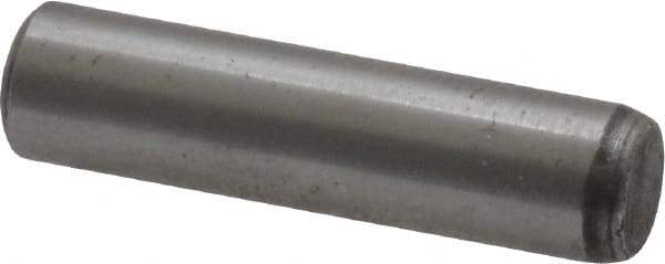 Value Collection - 1/4" Diam x 1" Pin Length Grade 8 Alloy Steel Standard Dowel Pin - C 50-58 Hardness, 12,800 Lb Breaking Strength, 1 Beveled & 1 Rounded End - Americas Tooling