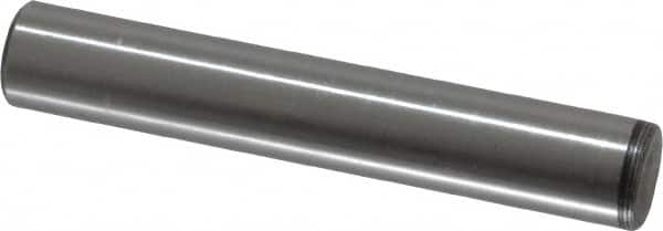 Value Collection - 3/8" Diam x 2-1/4" Pin Length Grade 8 Alloy Steel Standard Dowel Pin - C 50-58 Hardness, 28,700 Lb Breaking Strength, 1 Beveled & 1 Rounded End - Americas Tooling