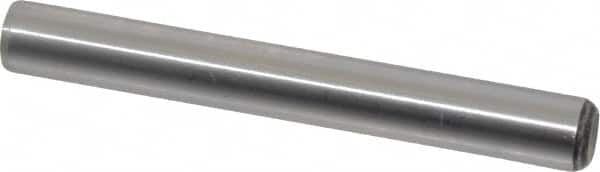 Value Collection - 3/8" Diam x 3" Pin Length Grade 8 Alloy Steel Standard Dowel Pin - C 50-58 Hardness, 28,700 Lb Breaking Strength, 1 Beveled & 1 Rounded End - Americas Tooling