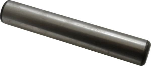 Value Collection - 1" Diam x 6" Pin Length Grade 8 Alloy Steel Standard Dowel Pin - C 50-58 Hardness, 204,000 Lb Breaking Strength, 1 Beveled & 1 Rounded End - Americas Tooling