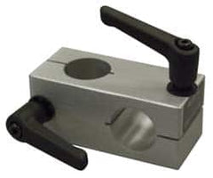 80/20 Inc. - 2 Inch Wide x 2 Inch High x 3 Inch Deep Quick Stanchion Cross Clamp - 1.004 Inch Hole x 0.257 Inch Bolt Hole Diameter - Americas Tooling