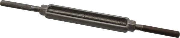 Made in USA - 2,200 Lb Load Limit, 1/2" Thread Diam, 6" Take Up, Steel Stub & Stub Turnbuckle - 7-1/2" Body Length, 3/4" Neck Length, 14" Closed Length - Americas Tooling
