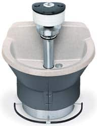 Bradley - Semi-Circular, Foot-Controlled, Internal Drain, 54" Diam, 4 Person Capacity, Bradstone, Wash Fountain - 3 GPM, 9" Bowl Depth, 29-1/4" High - Americas Tooling