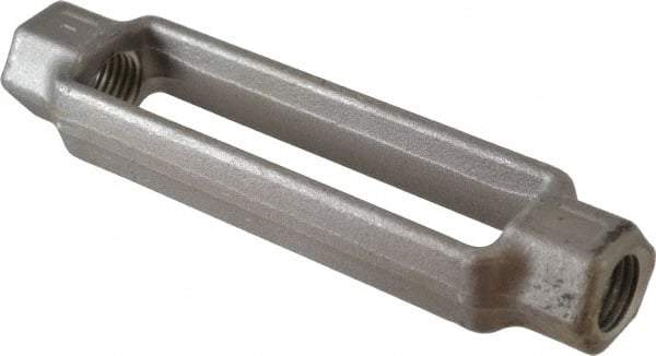 Made in USA - 10,000 Lb Load Limit, 1" Thread Diam, 6" Take Up, Steel Turnbuckle Body Turnbuckle - 8-3/4" Body Length, 1-3/8" Neck Length, 18" Closed Length - Americas Tooling