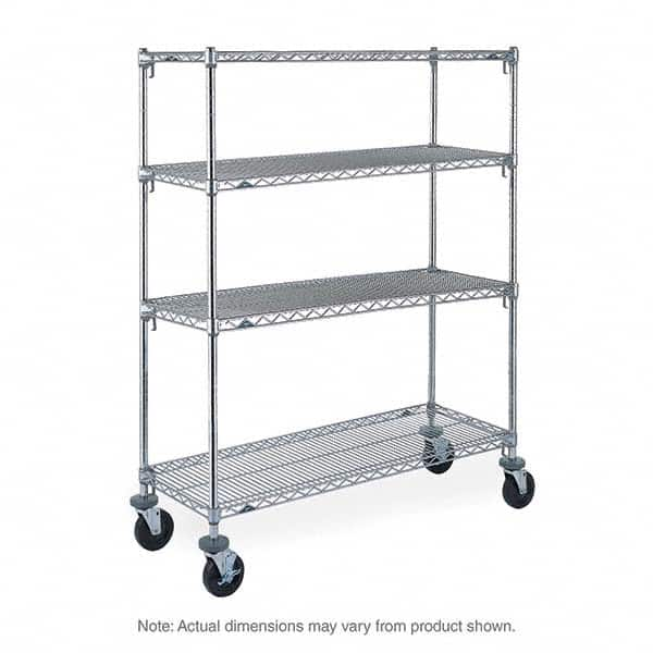 Metro - 600 Lb Capacity 4 Shelf Mobile Wire Shelving Unit - Add-On Unit - Americas Tooling