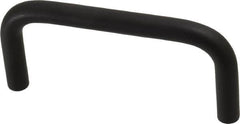 Amatom Electronic Hardware - 3-5/16" Long x 1-1/2" High, Round Handle - Black Anodized, Aluminum, 3" Center to Center - Americas Tooling