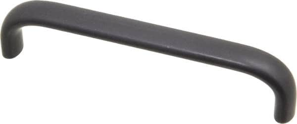 Amatom Electronic Hardware - 4-9/32" Long x 0.44" Wide x 1" High, Oval Handle - Black Anodized, Aluminum, 4" Center to Center - Americas Tooling