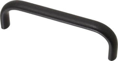 Amatom Electronic Hardware - 4-9/32" Long x 0.44" Wide x 1-9/32" High, Oval Handle - Black Anodized, Aluminum, 4" Center to Center - Americas Tooling