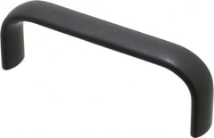 Amatom Electronic Hardware - 4-9/32" Long x 0.63" Wide x 1-1/2" High, Oval Handle - Black Anodized, Aluminum, 4" Center to Center - Americas Tooling