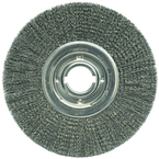 12" Diameter - 2" Arbor Hole - Crimped Steel Wire Straight Wheel - Americas Tooling