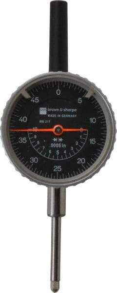 TESA Brown & Sharpe - 1" Range, 0-50 Dial Reading, 0.0005" Graduation Dial Drop Indicator - 2-1/4" Dial, 0.05" Range per Revolution, Revolution Counter - Americas Tooling