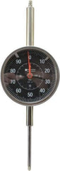 TESA Brown & Sharpe - 2" Range, 0-100 Dial Reading, 0.001" Graduation Dial Drop Indicator - 3" Dial, 0.1" Range per Revolution, Revolution Counter - Americas Tooling