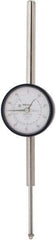 Mitutoyo - 2" Range, 0-100 Dial Reading, 0.001" Graduation Dial Drop Indicator - 2-3/16" Dial, 1" Range per Revolution, 0.003" Accuracy, Revolution Counter - Americas Tooling