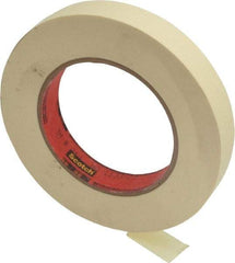 3M - 3/4" Wide x 60 Yd Long Tan Paper Masking Tape - Series 214, 5.8 mil Thick, 27 In/Lb Tensile Strength - Americas Tooling