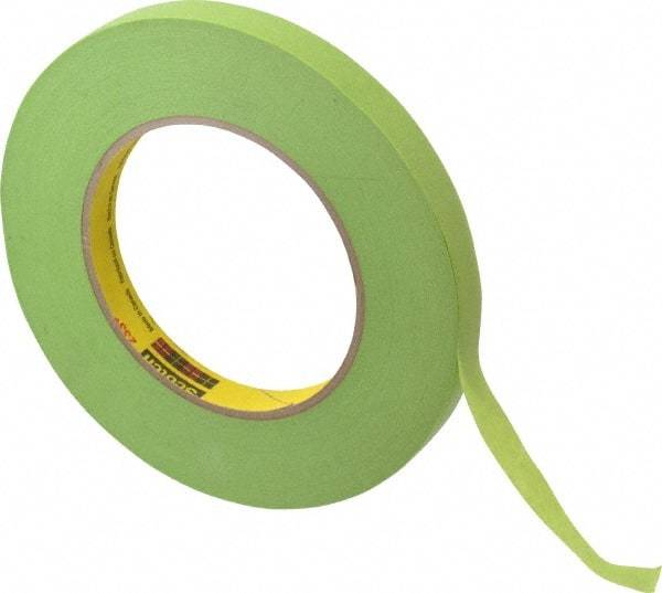 3M - 1/2" Wide x 60 Yd Long Green Paper Masking Tape - Series 401+/233+, 6.7 mil Thick, 25 In/Lb Tensile Strength - Americas Tooling
