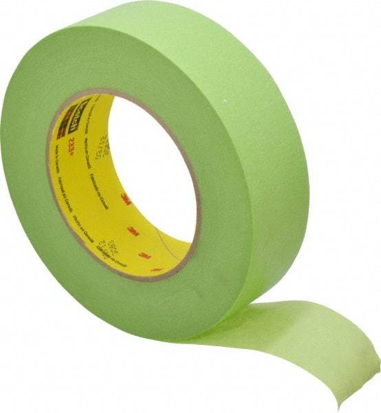 3M - 1-1/2" Wide x 60 Yd Long Green Paper Masking Tape - Series 401+/233+, 6.7 mil Thick, 25 In/Lb Tensile Strength - Americas Tooling