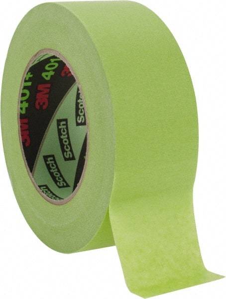 3M - 2" Wide x 60 Yd Long Green Paper Masking Tape - Series 401+/233+, 6.7 mil Thick, 25 In/Lb Tensile Strength - Americas Tooling