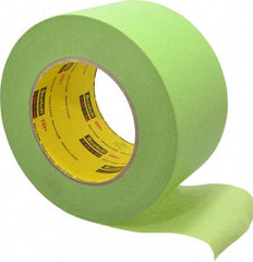 3M - 3" Wide x 60 Yd Long Green Paper Masking Tape - Series 401+/233+, 6.7 mil Thick, 25 In/Lb Tensile Strength - Americas Tooling