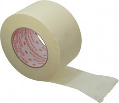 3M - 3" Wide x 60 Yd Long Tan Paper Masking Tape - Series 2364, 6.5 mil Thick, 24 In/Lb Tensile Strength - Americas Tooling