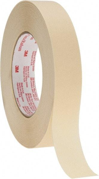 3M - 1" Wide x 60 Yd Long Tan Paper Masking Tape - Series 2380, 7.2 mil Thick, 28 In/Lb Tensile Strength - Americas Tooling