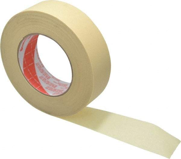 3M - 1-1/2" Wide x 60 Yd Long Tan Paper Masking Tape - Series 2380, 7.2 mil Thick, 28 In/Lb Tensile Strength - Americas Tooling