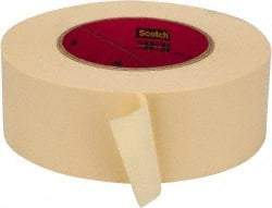 3M - 2" Wide x 60 Yd Long Tan Paper Masking Tape - Series 2393, 7.6 mil Thick, 28 In/Lb Tensile Strength - Americas Tooling