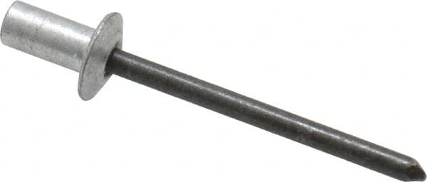 RivetKing - Size 62 Dome Head Aluminum Closed End Sealing Blind Rivet - Steel Mandrel, 0.02" to 1/8" Grip, 3/8" Head Diam, 0.192" to 0.196" Hole Diam, 0.406" Length Under Head, 3/16" Body Diam - Americas Tooling