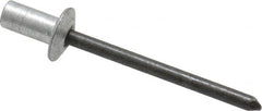 RivetKing - Size 62 Dome Head Aluminum Closed End Sealing Blind Rivet - Steel Mandrel, 0.02" to 1/8" Grip, 3/8" Head Diam, 0.192" to 0.196" Hole Diam, 0.406" Length Under Head, 3/16" Body Diam - Americas Tooling