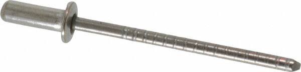 RivetKing - Size 43 Dome Head Stainless Steel Closed End Sealing Blind Rivet - Stainless Steel Mandrel, 0.126" to 0.187" Grip, 1/4" Head Diam, 0.129" to 0.133" Hole Diam, 0.422" Length Under Head, 1/8" Body Diam - Americas Tooling