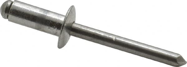 RivetKing - Size 86 Dome Head Aluminum Open End Blind Rivet - Aluminum Mandrel, 0.251" to 3/8" Grip, 1/2" Head Diam, 0.257" to 0.261" Hole Diam, 5/8" Length Under Head, 1/4" Body Diam - Americas Tooling