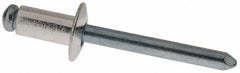 RivetKing - Size 84 Dome Head Aluminum Open End Blind Rivet - Steel Mandrel, 0.02" to 1/4" Grip, 1/2" Head Diam, 0.257" to 0.261" Hole Diam, 1/2" Length Under Head, 1/4" Body Diam - Americas Tooling