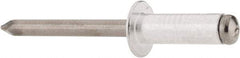 RivetKing - Size 88 Dome Head Aluminum Open End Blind Rivet - Steel Mandrel, 0.376" to 1/2" Grip, 1/2" Head Diam, 0.257" to 0.261" Hole Diam, 3/4" Length Under Head, 1/4" Body Diam - Americas Tooling