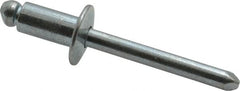 RivetKing - Size 84 Dome Head Steel Open End Blind Rivet - Steel Mandrel, 0.02" to 1/4" Grip, 1/2" Head Diam, 0.257" to 0.261" Hole Diam, 1/2" Length Under Head, 1/4" Body Diam - Americas Tooling