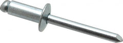 RivetKing - Size 86 Dome Head Steel Open End Blind Rivet - Steel Mandrel, 0.251" to 3/8" Grip, 1/2" Head Diam, 0.257" to 0.261" Hole Diam, 5/8" Length Under Head, 1/4" Body Diam - Americas Tooling