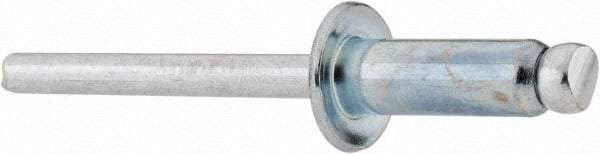 RivetKing - Size 88 Dome Head Steel Open End Blind Rivet - Steel Mandrel, 0.376" to 1/2" Grip, 1/2" Head Diam, 0.257" to 0.261" Hole Diam, 3/4" Length Under Head, 1/4" Body Diam - Americas Tooling