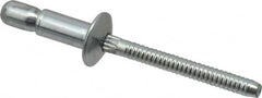 RivetKing - Size 64 Dome Head Steel Structural with Locking Stem Blind Rivet - Steel Mandrel, 0.062" to 0.27" Grip, 0.385" Head Diam, 0.194" to 0.204" Hole Diam, 0.415" Length Under Head, 3/16" Body Diam - Americas Tooling