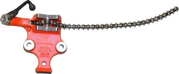 Ridgid - 1/8 to 5" Pipe Capacity, Manual Chain Vise - Bolt Down, Cast Iron, Model Number BC510 - Americas Tooling