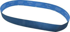 Norton - 2-1/2" Wide x 60" OAL, 120 Grit, Zirconia Alumina Abrasive Belt - Zirconia Alumina, Fine, Coated, X Weighted Cloth Backing, Series R823 - Americas Tooling