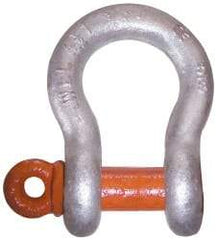 CM - 7/8" Nominal Chain Size, 9.5 Ton Alloy Steel Screw Anchor Shackle - 1.109" Diam, 1" Pin Diam, 1-7/16" Wide Inside Jaw, 2" Inside Width - Americas Tooling