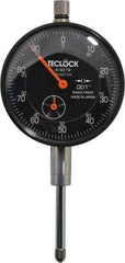 Teclock - 1" Range, 0-100 Dial Reading, 0.001" Graduation Dial Drop Indicator - 2-11/64" Dial, 0.1" Range per Revolution, 0.0014" Accuracy, Revolution Counter - Americas Tooling